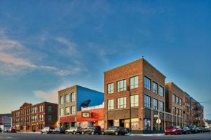 Exterior of the Checker Building along Trumbull Ave in Elton Park Corktown