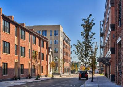 Brick exteriors of our downtown Detroit apartments fit into the unique character of the Corktown neighborhood